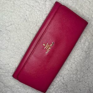 Prada fuschia pink long wallet
